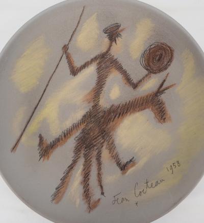 Jean COCTEAU - Don Quichotte, Original signed ceramic 2