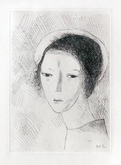 Marie LAURENCIN - Tête de jeune fille, 1947 - Gravure ORIGINALE 2