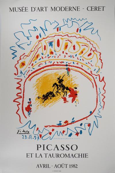 Pablo PICASSO - La Tauromachie - Affiche lithographique Musée Ceret 2