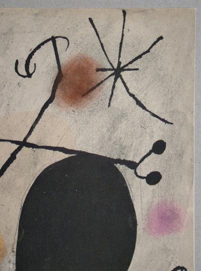 Joan MIRO ( d’après ) - Femme dans la nuit, 1967 - Lithographie au pochoir 2