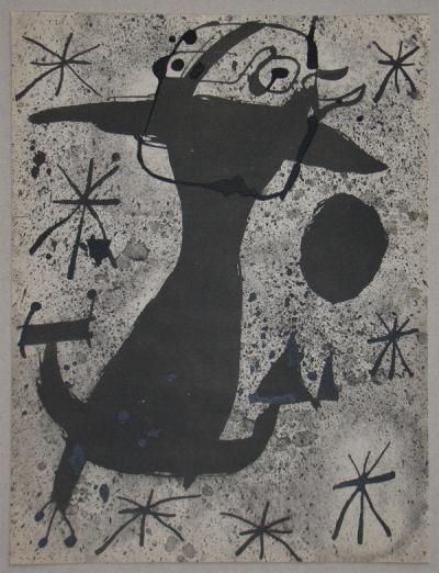 Joan MIRO (d’après) - Personnage dans la nuit, 1967 - Lithographie au pochoir 2