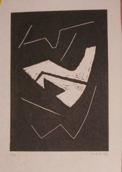Alberto Magnelli  - Sans titre, 1968 - Linogravure originale signée au crayon 2