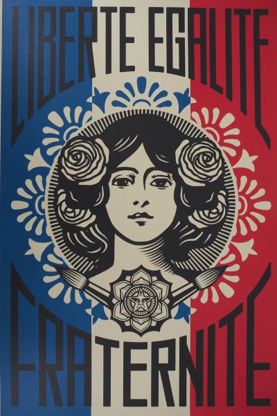 Shepard FAIREY : Liberté, Egalité, Fraternité - Sérigraphie signée 2