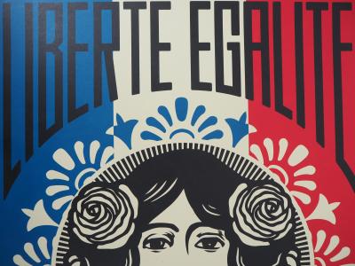 Shepard FAIREY : Liberté, Egalité, Fraternité - Sérigraphie signée 2