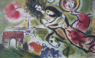 Marc CHAGALL (d’après) - Paris / Romeo et Juliette - Lithographie signée , Edition limitée