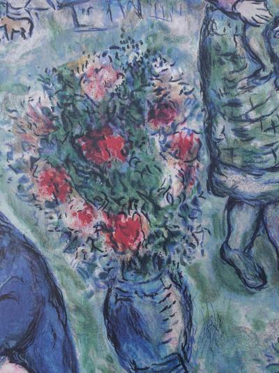 Marc CHAGALL  : La route du village - Lithographie numérotée et signée, édition limitée 2