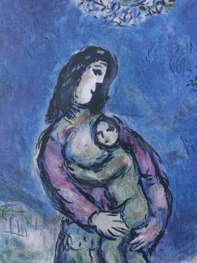 Marc CHAGALL  : La route du village - Lithographie numérotée et signée, édition limitée 2