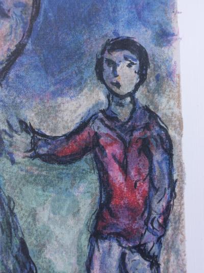 Marc CHAGALL  : La route du village - Lithographie numérotée et signée, édition limitée 2