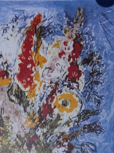Marc CHAGALL : La dormeuse aux fleurs, Lithographie numérotée et signée, 1989 2