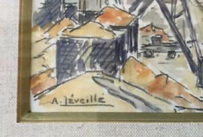 André LÉVEILLÉ - Les quais de Lyon, vers 1935 - Aquarelle signée 2