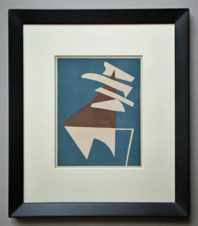 Alberto MAGNELLI - Composition sur fond bleu, 1952 - Lithographie originale 2