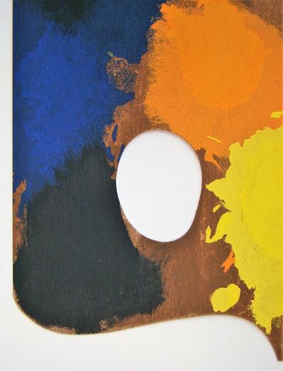 Joan MIRO (d’après) - La palette de l’artiste, 1967 - Pochoir en couleurs 2