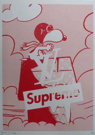 Death NYC - Snoopy Supreme Louis Vuitton Red - Sérigraphie originale numérotée et signée - 2