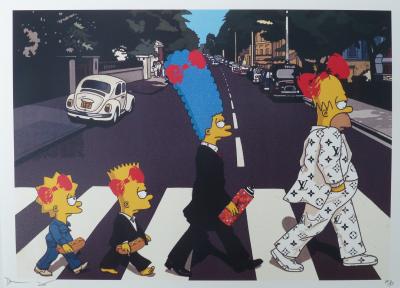 Death NYC - The Simpsons Abbey Road Color - Sérigraphie originale signée - 2