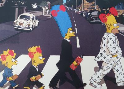 Death NYC - The Simpsons Abbey Road Color - Sérigraphie originale signée - 2