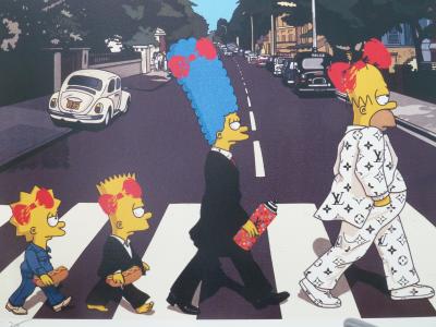 Death NYC - The Simpsons Abbey Road Color - Sérigraphie originale signée - 2