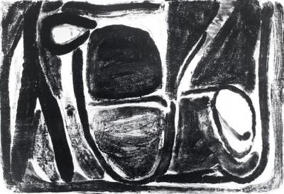 Bram VAN VELDE - Composition noir et blanc, 1966 - Lithographie originale signée 2