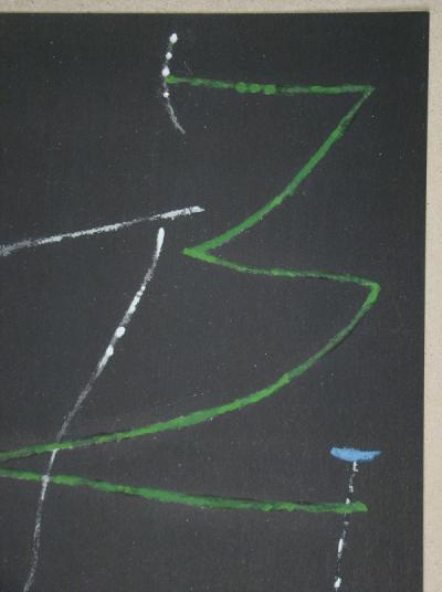 Joan MIRO (d'après) - Oiseau dans la nuit, 1958 - Pochoir signé 2