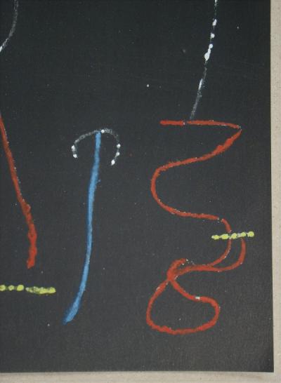 Joan MIRO (d'après) - Oiseau dans la nuit, 1958 - Pochoir signé 2