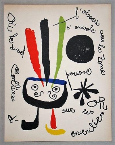Joan MIRO - L’oiseau, 1952, Lithographie originale 2