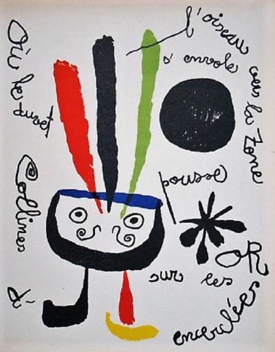 Joan MIRO - L’oiseau, 1952, Lithographie originale 2