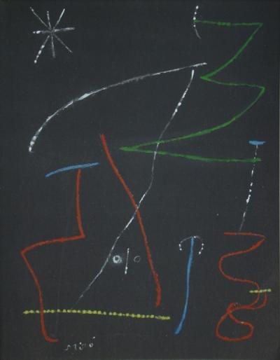 Joan MIRO (d’après) - Oiseau dans la nuit, 1958 - Lithographie au pochoir 2