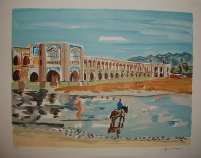 Yves BRAYER - Pont à Ispahan - Lithographie signée au crayon 2