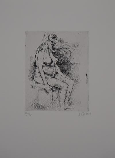 Jean CARTON : Nu assis - Gravure originale signée 2