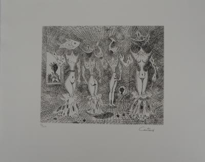 Lucien COUTAUD : Figures surréalistes - Gravure originale signée 2