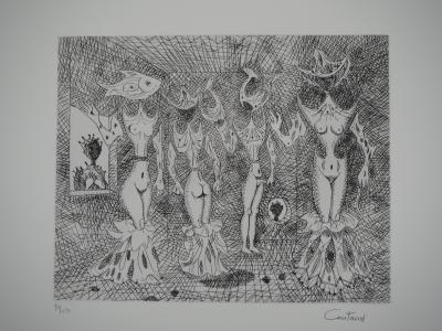 Lucien COUTAUD : Figures surréalistes - Gravure originale signée 2