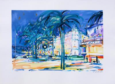 Pierre BELLIER - La croisette - Lithographie originale signée au crayon et numérotée 2