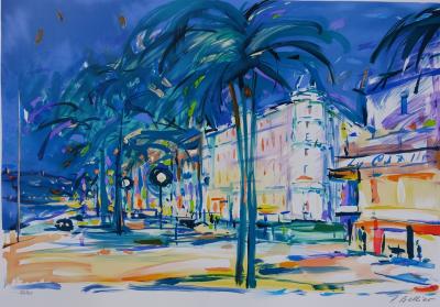Pierre BELLIER - La croisette - Lithographie originale signée au crayon et numérotée 2