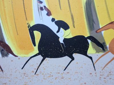 Serge LASSUS : Balade à cheval en automne - Lithographie originale signée au crayon 2
