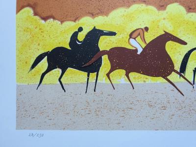 Serge LASSUS : Balade à cheval en automne - Lithographie originale signée au crayon 2