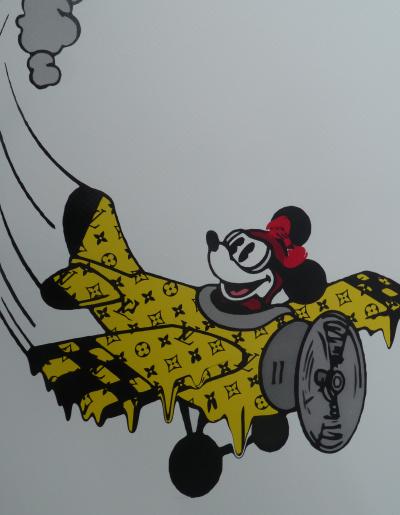 Death NYC -  Mickey Mouse Louis Vuitton Airplane   - Sérigraphie originale signée - 2