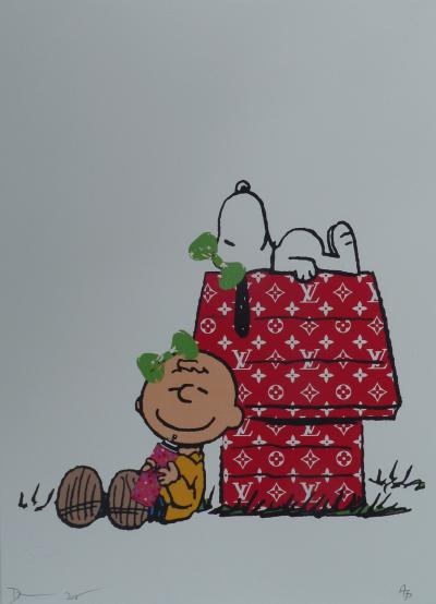 Death NYC -  Soopy And Charlie Brown Louis Vuitton House  - Sérigraphie originale signée - 2