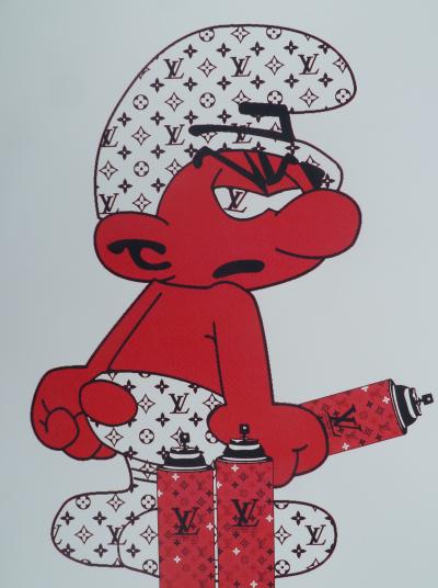 Death NYC -  Red Louis Vuitton Smurf - Sérigraphie originale signée - 2