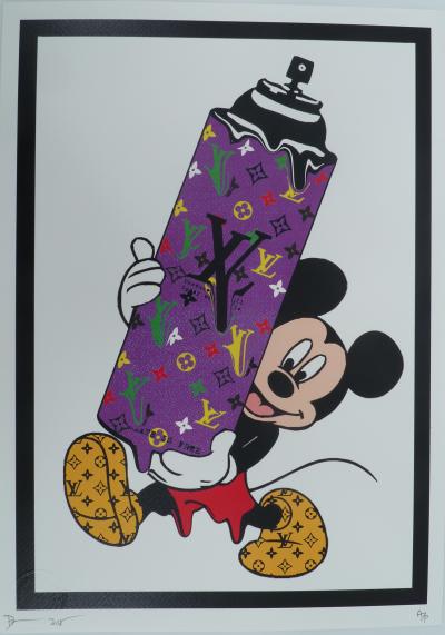 Death NYC - Mickey Mouse Louis Vuitton Spray  - Sérigraphie originale signée - 2