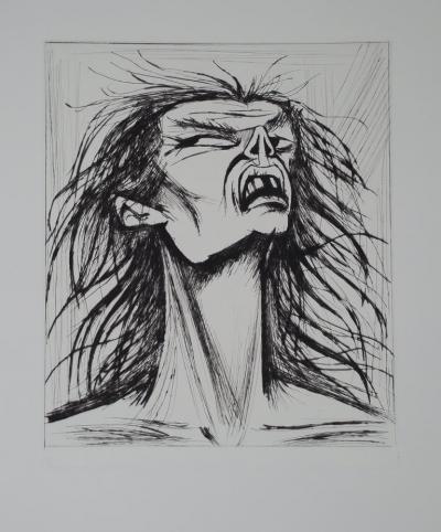 Bernard Buffet - L’enfer de Dante / Figure éclatée- Pointe sèche 2