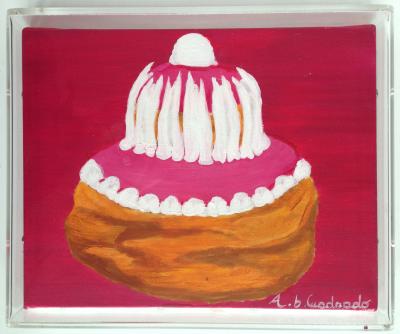 Annick B. CUADRADO - Religieuse rose, 2000, Acrylique sur toile signée 2