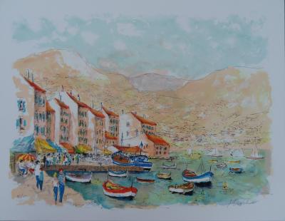 Urbain HUCHET : Saint Tropez - Lithographie originale signée au crayon 2