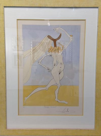 Salvador DALI - Quevedo visonnaire - Pointe sèche signée 2