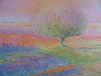 Jean FERNAND - Paysage campagnard - Lithographie Originale signée, Epreuve artiste, Edition limitée 2