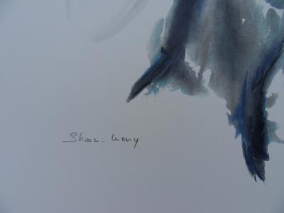 Shan MERRY:- Jeune fille de profil - Lithographie signée au crayon 2