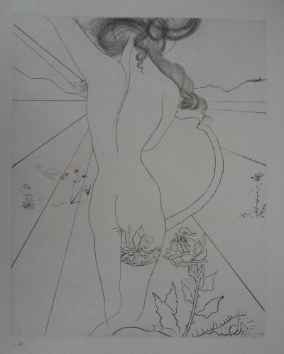 Salvador Dali : Nu à la jarretière - Gravure originale signée 2