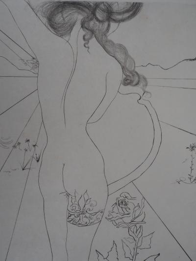 Salvador Dali : Nu à la jarretière - Gravure originale signée 2