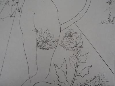 Salvador Dali : Nu à la jarretière - Gravure originale signée 2