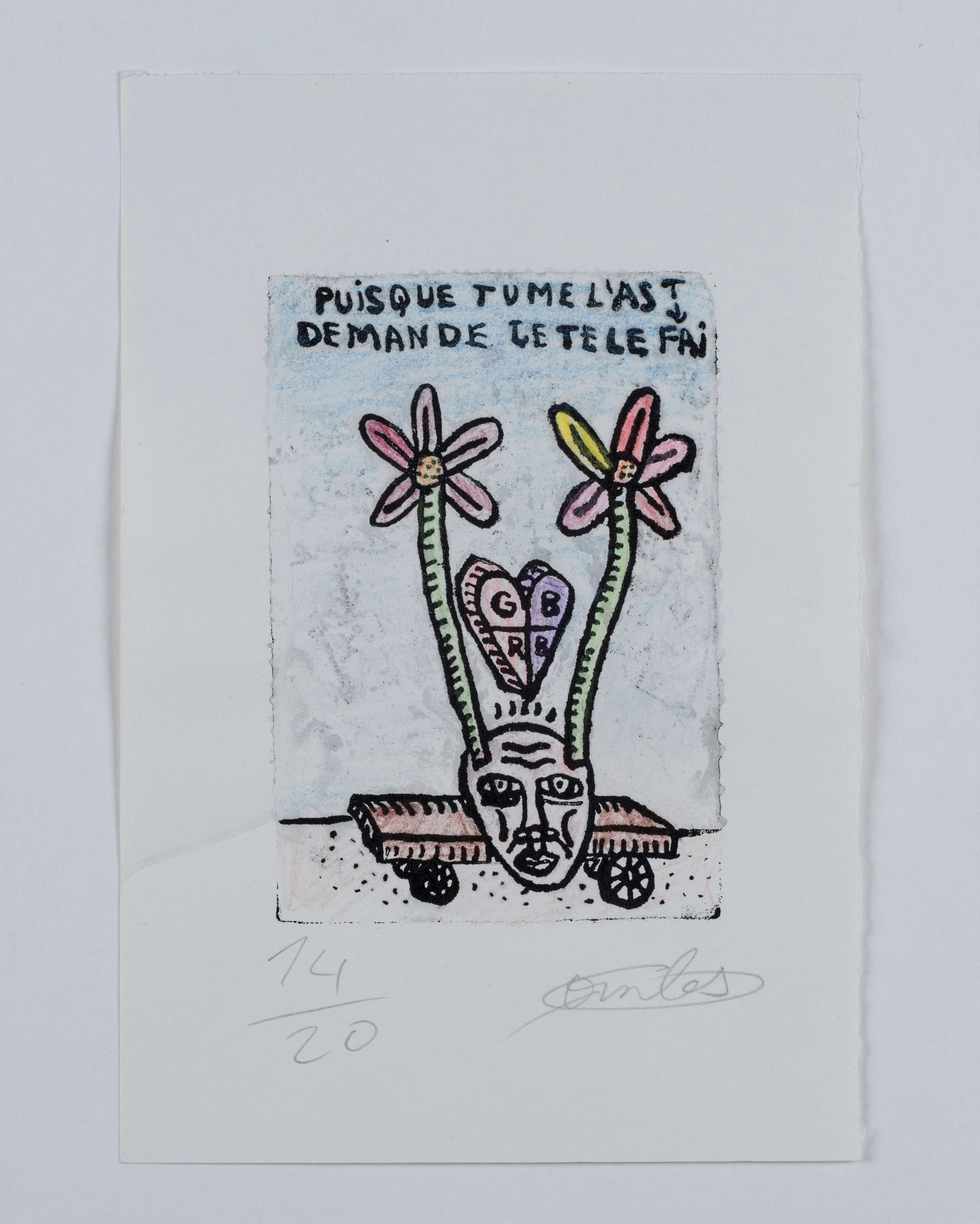 Robert COMBAS Puisque tu me l’as demandé Gravure signée au crayon