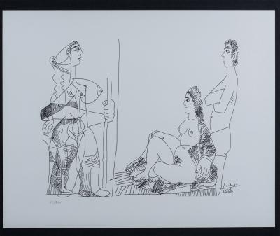 Pablo PICASSO, (d’après), Raphaël et la Fornarina, Lithographie signée, 1968 2
