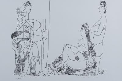 Pablo PICASSO, (d’après), Raphaël et la Fornarina, Lithographie signée, 1968 2